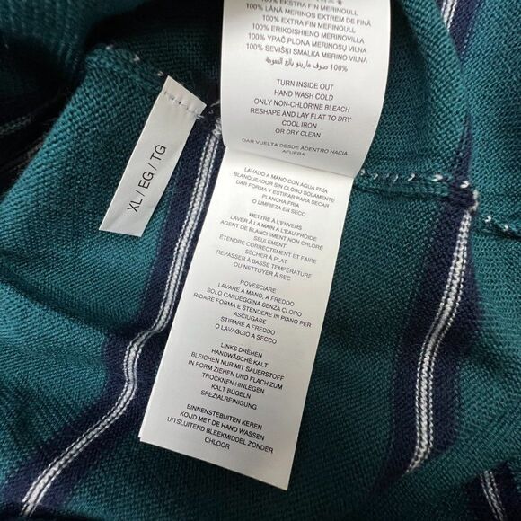 New Michael Kors Men US XL 100% Merino Wool Sweatshirt Crew Neck Green Pullover - Picture 9 of 9